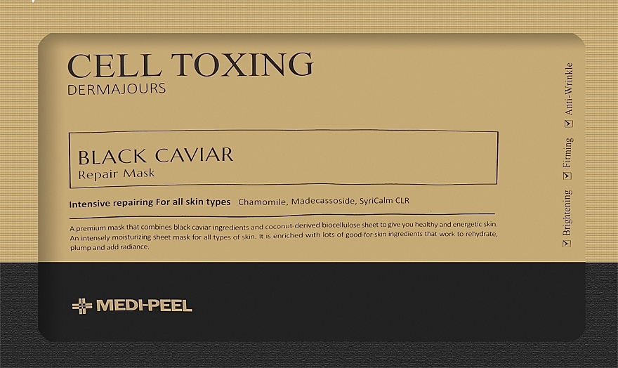 Regenerierende Tuchmaske - MEDIPEEL Cell Toxing Black Caviar Dermajours Repair Mask — Bild N1