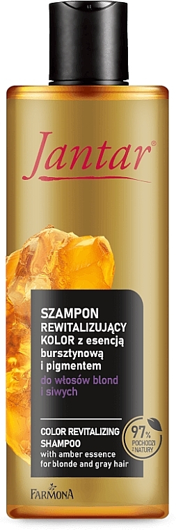 Shampoo mit Amber-Essenz für blondes und graues Haar  - Farmona Jantar Color Revitalizing Shampoo  — Bild N1