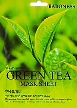GESCHENK! Tuchmaske für Gesicht mit Grüntee-Extrakt - Beauadd Baroness Mask Sheet Green Tea — Bild N1