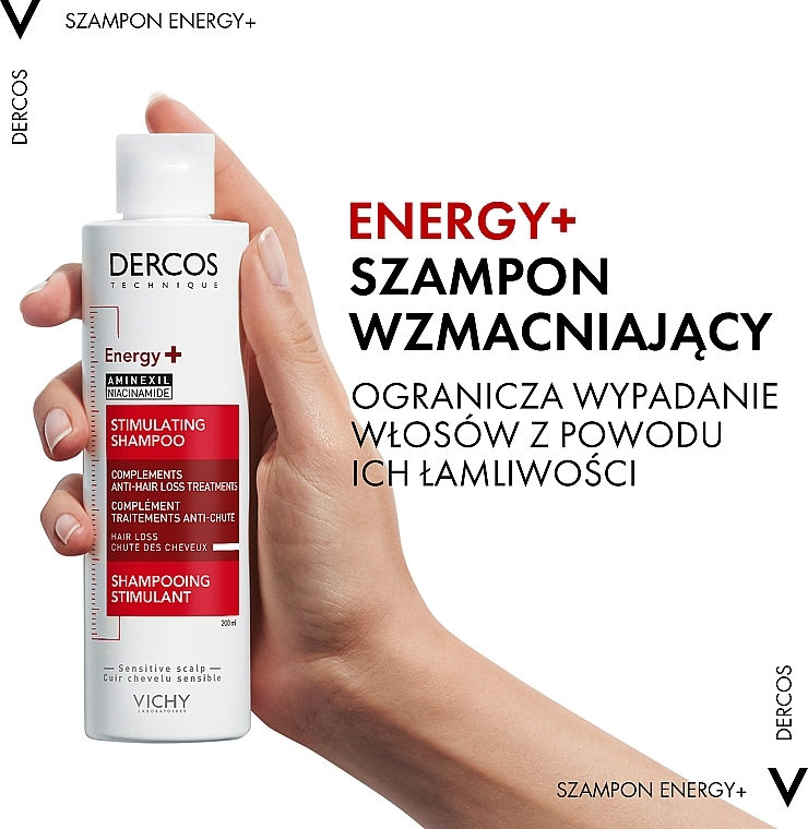 Revitalisierendes und stimulierendes Shampoo gegen Haarausfall mit Vitaminen B3 und B6 und Aminexil - Vichy Dercos Energising Shampoo — Bild N4