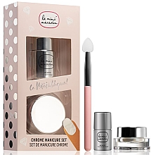 Düfte, Parfümerie und Kosmetik Chrome Maniküre-Set - Le Mini Macaron Le Metallique Chrome Manicure Set (Chrompulver 1g + MiniDecklack 5ml + Applikator 1St.)