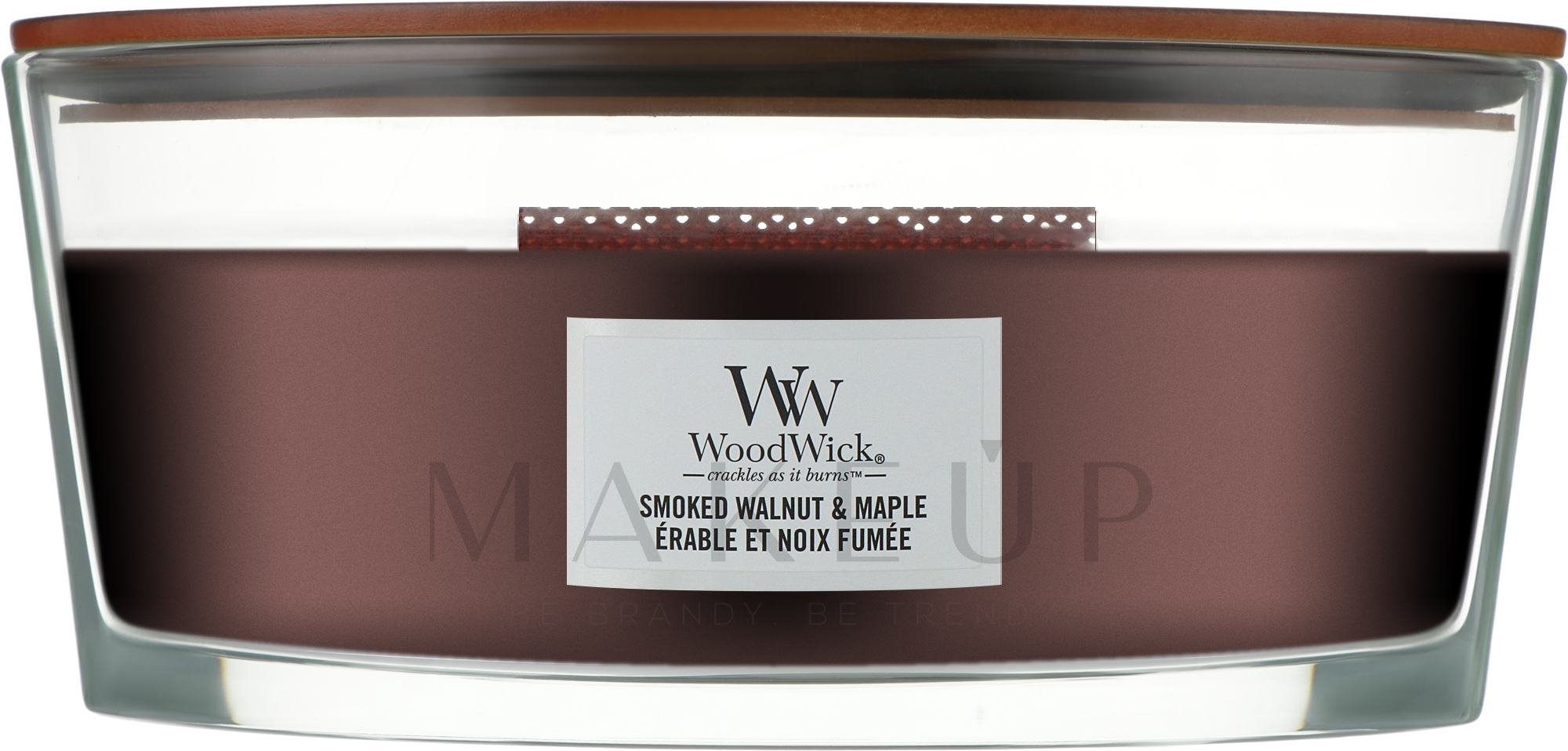 Duftkerze im Glas - Woodwick Ellipse Candle Smoked Walnut & Maple — Bild 453.6 g