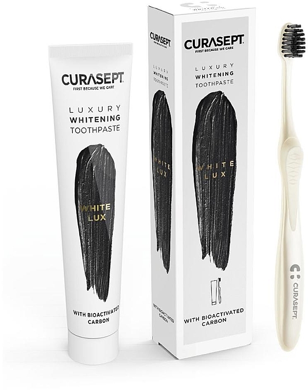 Set - Curaprox Curasept Whitening Luxury White (t/paste/75ml + toothbrush) — Bild N2