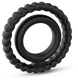 Erektionsring schwarz - Marc Dorcel Dual Ring Black  — Bild N1