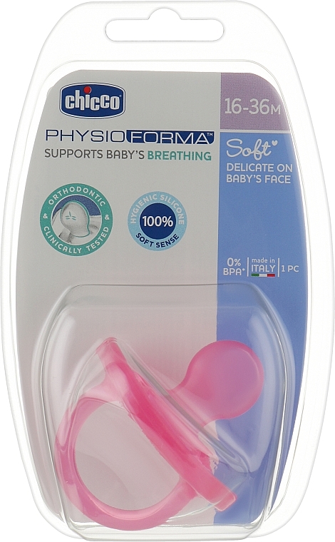 Silikonschnuller 16 bis 36 Monate rosa - Chicco Physio Soft — Bild N1