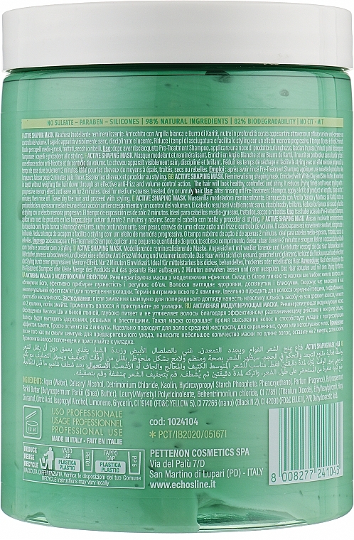 Haarmaske - Echosline B.Pur Remineralising Shaping Mask — Bild N2