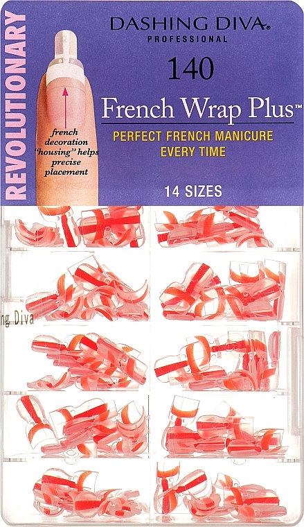 Nageltips French Wrap - Dashing Diva French Wrap Plus Color 140 Tips 14 Sizes — Bild N1