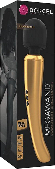 Wiederaufladbarer externer Klitoris-Stimulator goldfarben - Marc Dorcel Megawand Gold — Bild N1