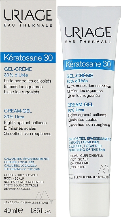 Pflegende Gel-Creme für Schwielen und lokalisierte Hautverdichtungen mit 30% Harnstoff - Uriage Keratosane 30 Gel-Cream — Foto N2