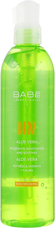 Erfrischendes, feuchtigkeitsspendendes und beruhigendes Gesichtsgel mit 100% Aloe Vera - Babe Laboratorios Aloe Gel