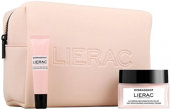 Set - Lierac Hydragenist (Gesichtscreme 50 ml + Augencreme 15 ml + Kosmetiktasche)  — Bild N1