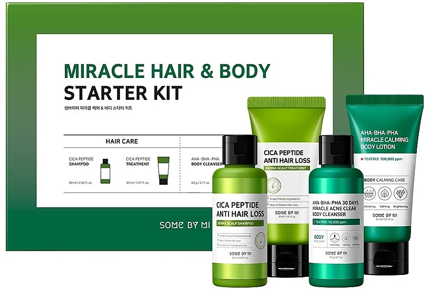 Set - Some By Mi Miracle Hair & Body Starter Kit (Shampoo 60ml + Maske 30ml + Duschgel 60g + Körperlotion 30ml)  — Bild N2