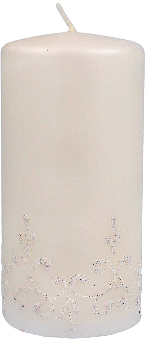 Dekorative Stumpenkerze Tiffany 7x14 cm weiß - Artman Tiffany Candle — Bild N1