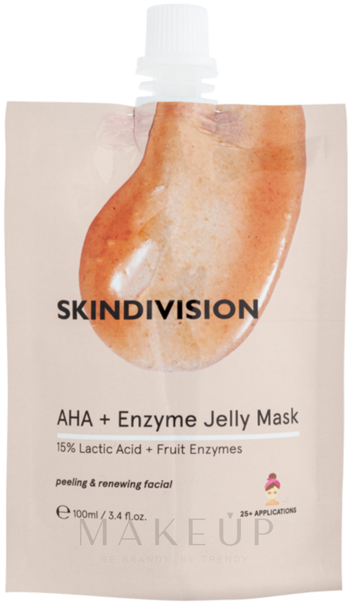Gesichtsmaske mit Milchsäure und Fuit-Enzymen - SkinDivision AHA + Enzyme Jelly Mask — Bild 100 ml