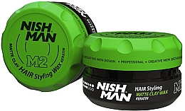 Mattierendes Haarstylingwachs mit Ton, Ölen und Keratin Starker Halt - Nishman Matte Hair Styling Clay Wax Keratin M2 — Bild N1