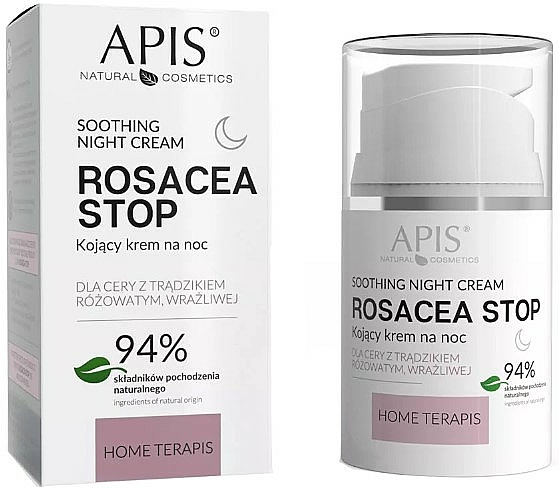 Beruhigende Gesichtscreme für die Nacht gegen Rosazea - APIS Professional Rosacea-Stop Redness Night Cream — Bild N1