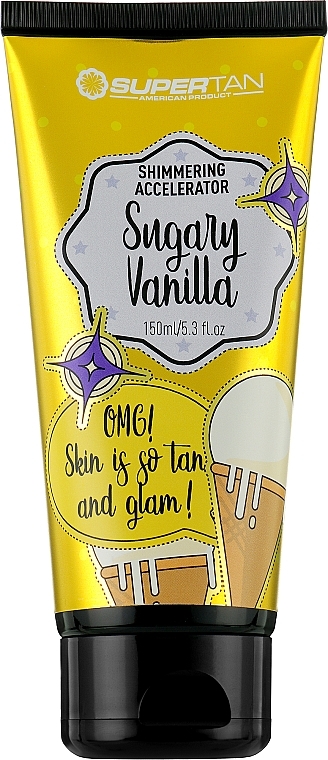 Solariumcreme mit Goldpartikeln - SuperTan Shimmering Accelerator Sugary Vanilla  — Bild N1