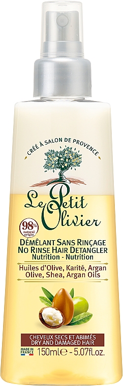 Regenerierendes Haarspray mit Sheabutter, Argan- und Olivenöl - Le Petit Olive Karite Argan Demelant Soins