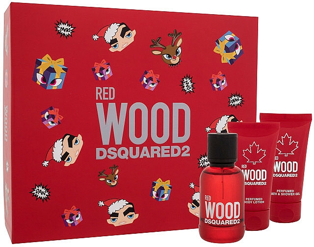 Dsquared2 Red Wood Pour Femme - Duftset (Eau de Toilette 50ml + Parfümiertes Bade- und Duschgel 50ml + Parfümierte Körperlotion 50ml) — Bild N1