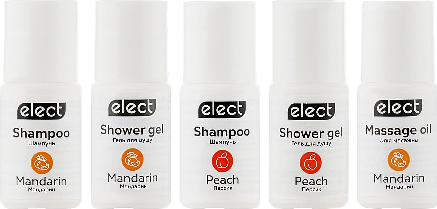 Duschset mit Mandarine und Pfirsich - Elect (shm/2*30ml + sh/gel/2*30ml +oil/30ml) — Bild N2