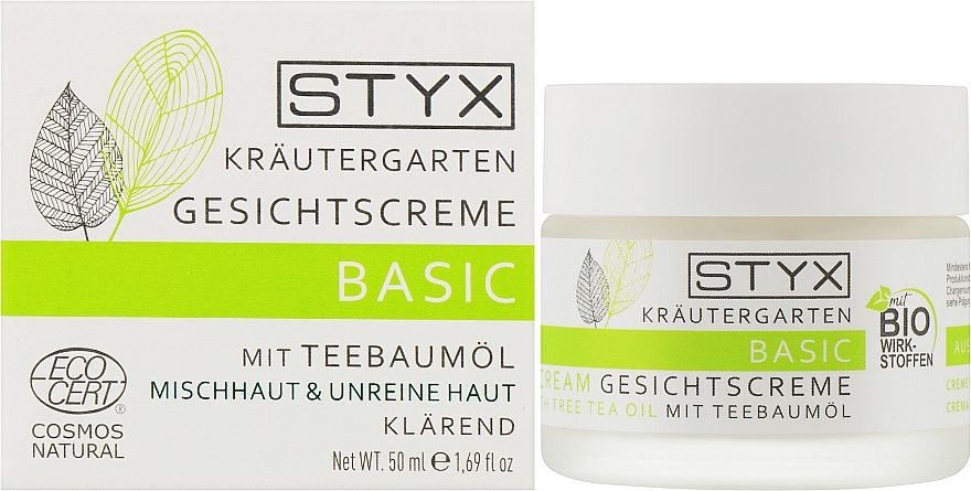 Klärende Gesichtscreme für unreine fettige und Mischhaut mit Teebaumöl - STYX Basic Face Cream with Tea Tree Oil — Bild N2