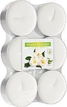 Teekerzen-Set weiße Blumen - Bispol White Flowers Maxi Scented Candles — Bild N1