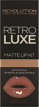 Düfte, Parfümerie und Kosmetik Lippen-Make-up Set (Lippenstift 5.5ml + Lippenkonturenstift 1g) - Makeup Revolution Retro Luxe Matte Lip Kit