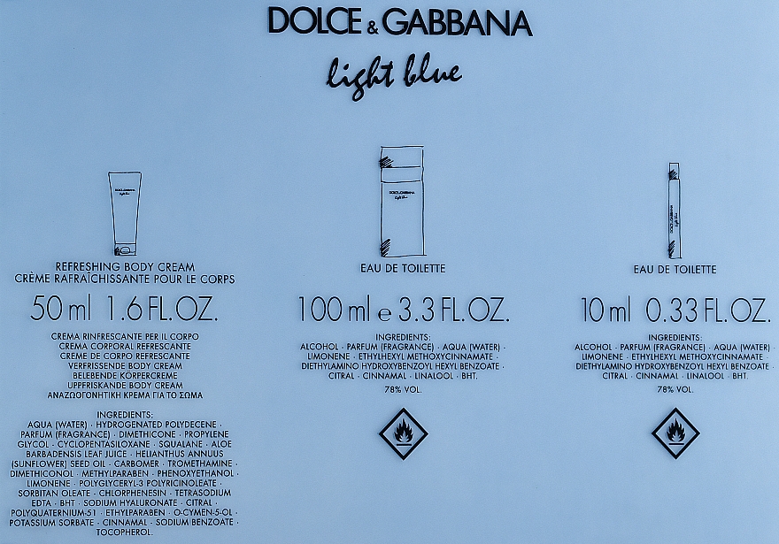 Dolce & Gabbana Light Blue - Duftset (Eau de Toilette 100ml + Körpercreme 50ml + Eau de Toilette 10ml) — Bild N3