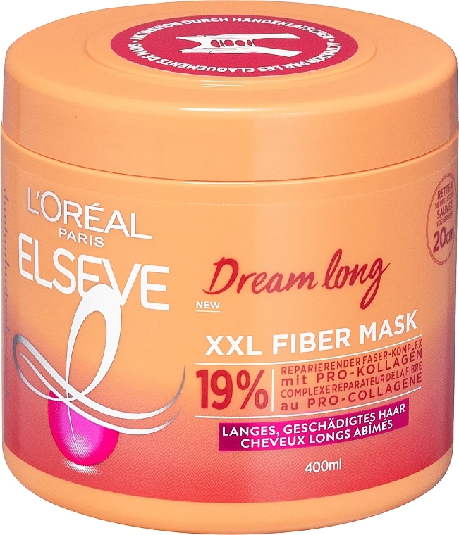 Intensiv regenerierende Haarmaske - L'Oreal Paris Elseve Dream Long XXL Fiber Mask — Bild N1