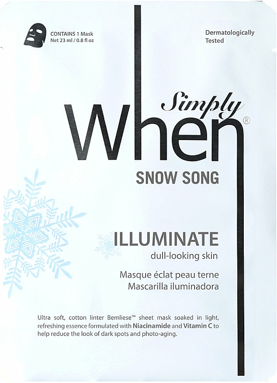 Erfrischende und ausgleichende Tuchmaske für stumpf aussehende Haut - When Simply Snow Song — Bild N1