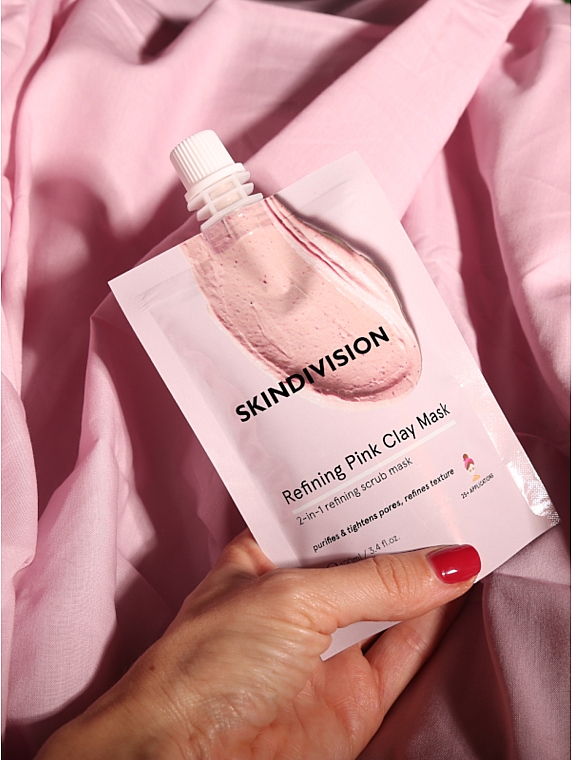 2in1 reinigendes Gesichtsmaske-Peeling aus rosa Ton - SkinDivision Refining Pink Clay Mask — Bild N3