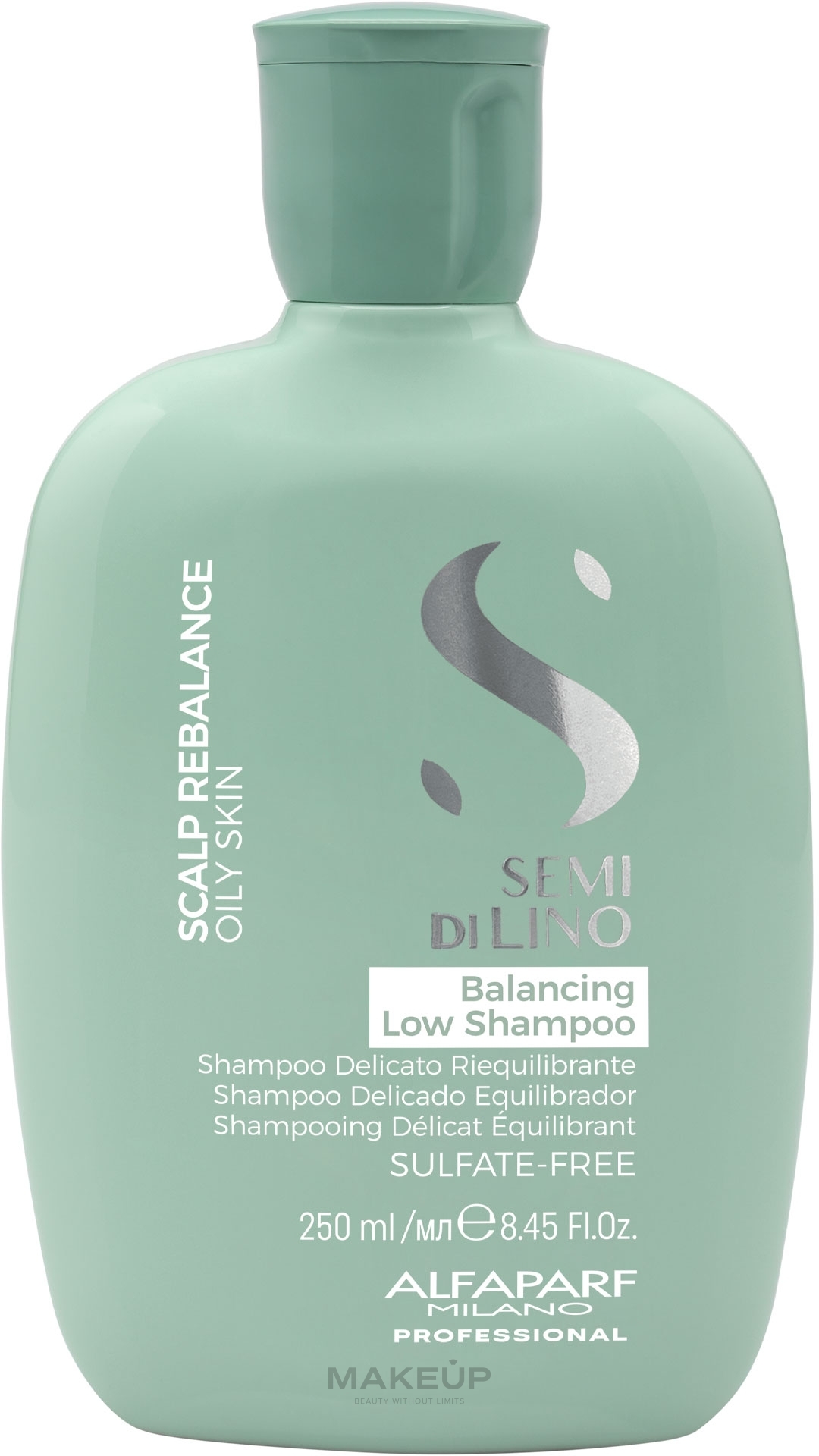 Seboregulierendes Shampoo mit Leinsamenextrakt für fettige Kopfhaut - Alfaparf Semi Di Lino Scalp Rebalance Balancing Low Shampoo — Bild 250 ml