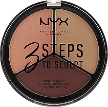 Düfte, Parfümerie und Kosmetik Konturpuder-Palette - NYX Professional Makeup 3 Steps To Sculpting Palette