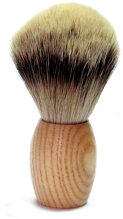 Rasierpinsel Holzgriff - Golddachs Shaving Brush Silver Tip Badger Rubber Wood — Bild N1