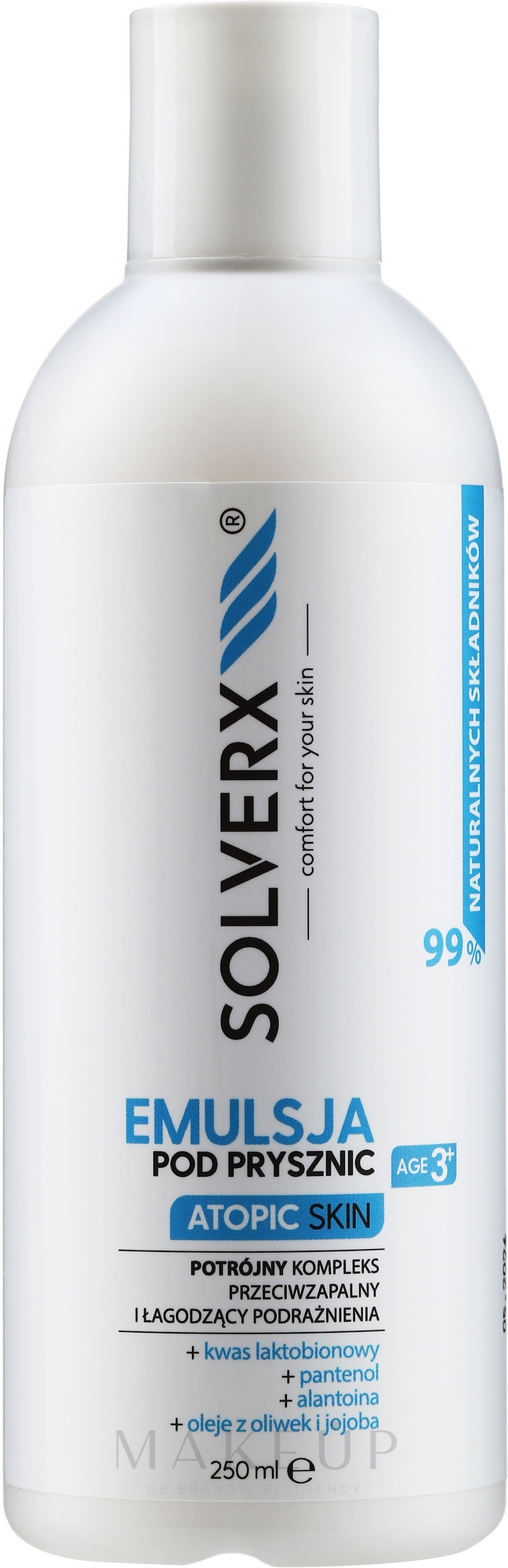 Duschemulsion mit Lactobionsäure für atopische Haut - Solverx Atopic Skin Shower Emulsion — Bild 250 ml