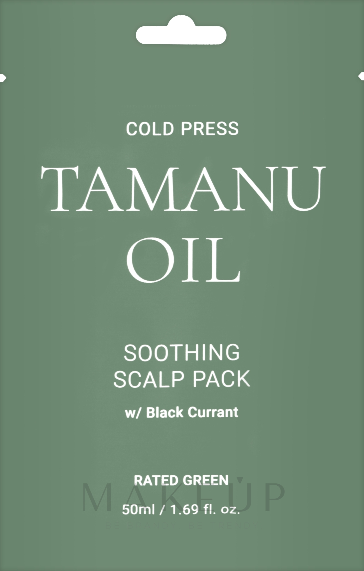 Beruhigende Kopfhautmaske mit Tamanuöl und schwarzer Johannisbeere - Rated Green Cold Press Tamanu Oil Soothing Scalp Pack (sachet) — Bild 50 ml