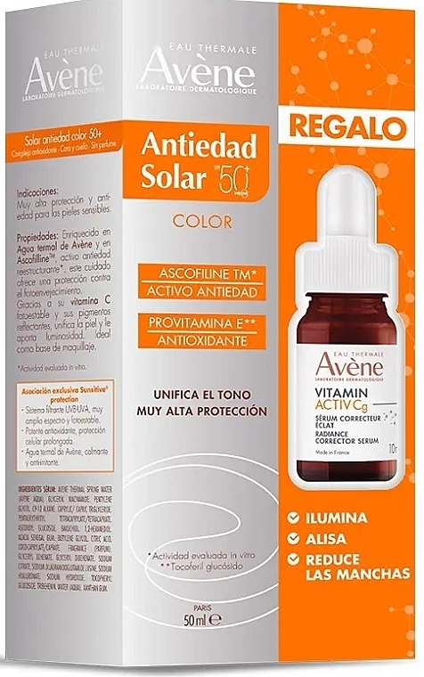 Abschminkpad-Set - Avene Solaire (sunscreen/50ml + ser/10ml) — Bild N1