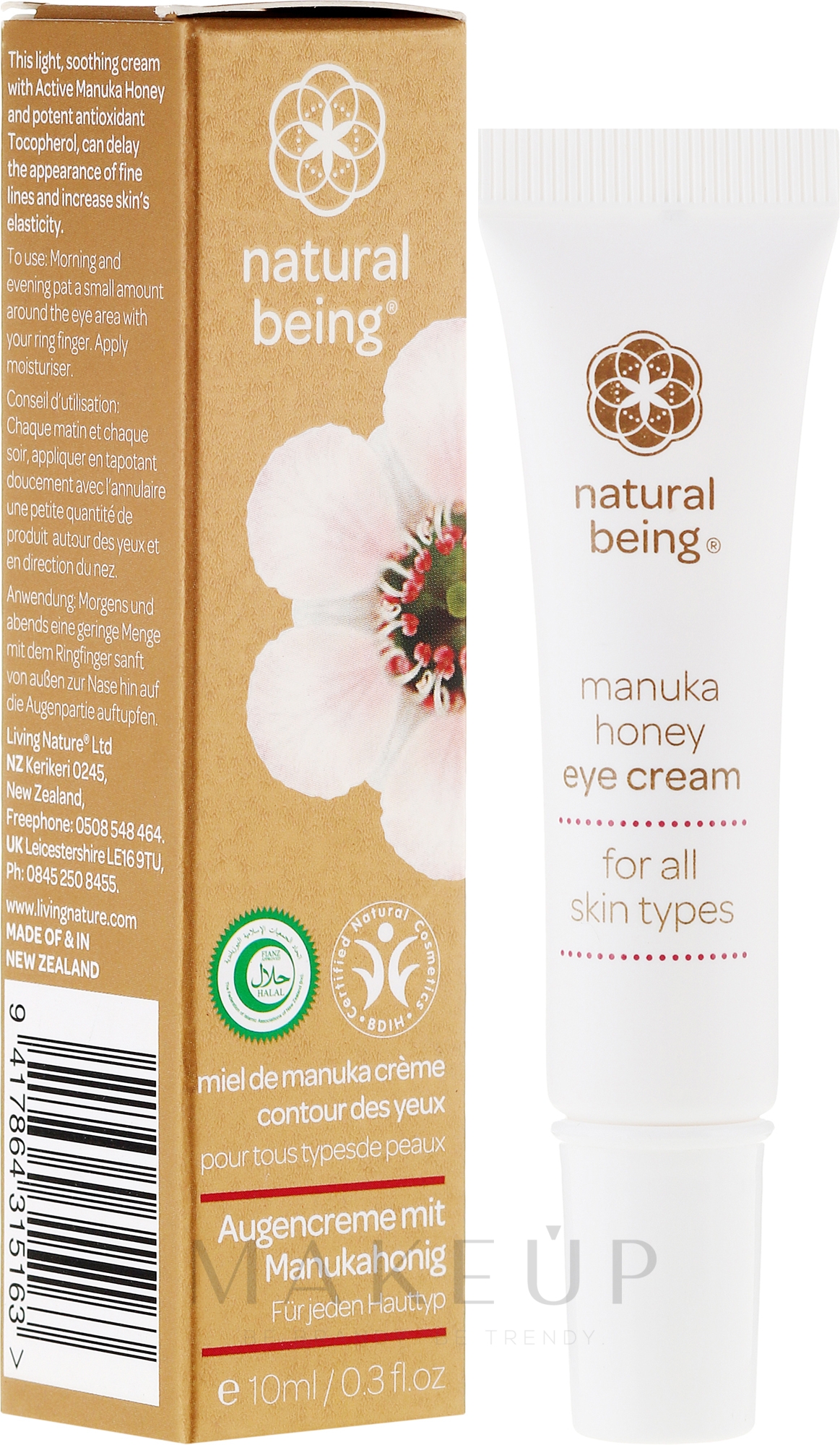 Augenkonturcreme - Natural Being Manuka Honey Eye Cream — Bild 10 ml