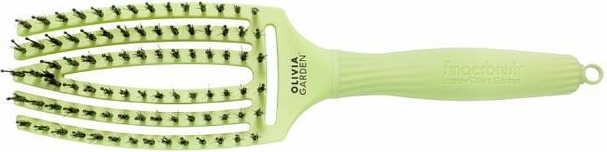 Haarbürste gebogen - Olivia Garden Fingerbrush Tropical Lime — Bild N2