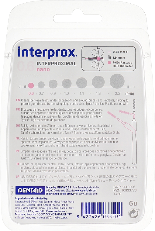 Interdentalbürsten 0,6 mm - Dentaid Interprox 4G Nano — Bild N2