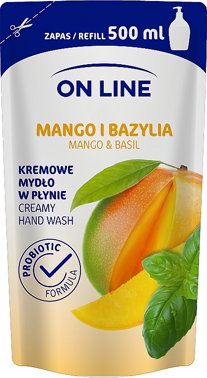 Flüssigseife mit Mango- und Basilikumextrakt - On Line Mango & Basil Creamy Hand Wash (Nachfüller) — Bild N1