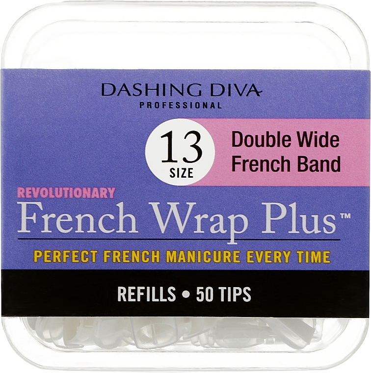 Nageltips French Wrap - Dashing Diva French Wrap Plus Double Wide White 50 Tips Size 13 — Bild N1