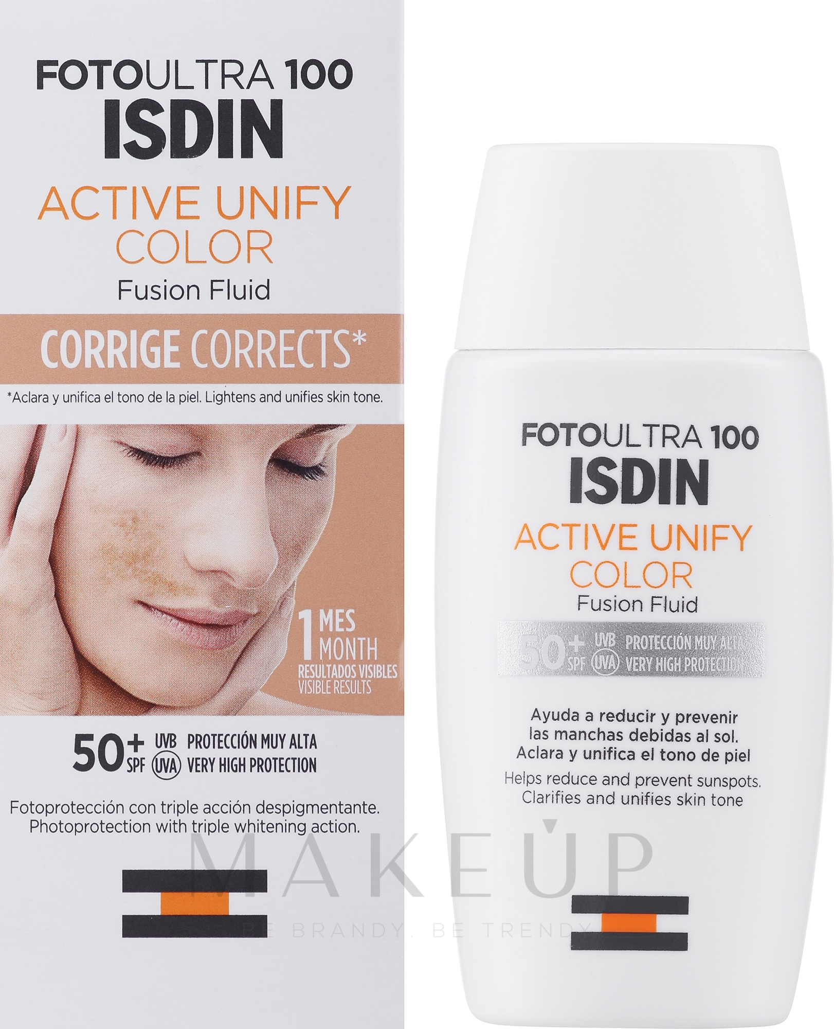 Gesichtsfluid mit straffender Wirkung - Isdin Foto Ultra 100 Active Unify SPF 50+ — Bild 50 ml