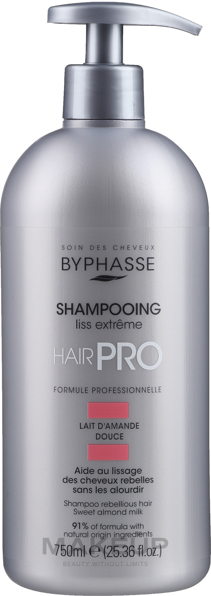 Shampoo für mehr Glanz und Geschmeidigkeit - Byphasse Hair Pro Shampoo Liss Extreme — Bild 750 ml