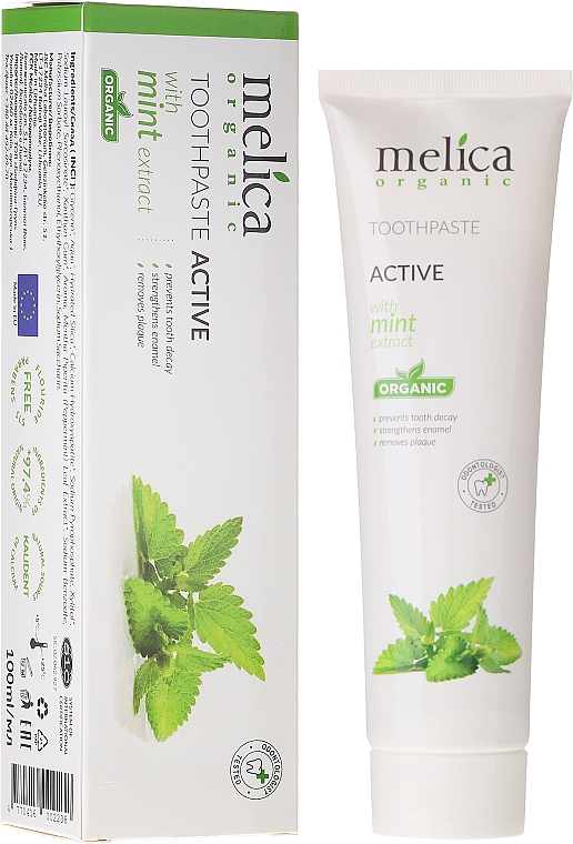 Aktive Zahnpasta mit Minzextrakt - Melica Organic — Bild N1
