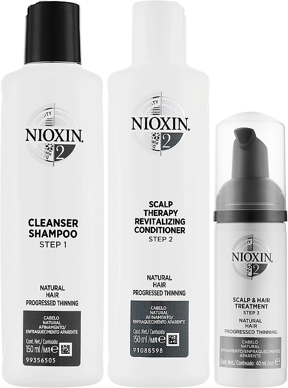 Nioxin Hair System 2 Kit - Haarpflegeset (Shampoo 150ml + Conditioner 150ml + Haarmaske 40ml) — Foto N2
