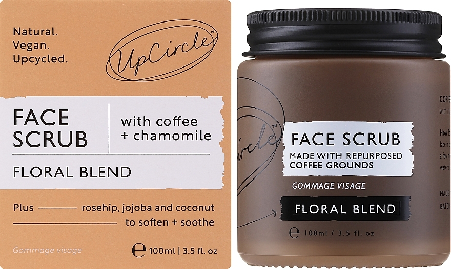 Kaffee-Körperpeeling mit Blumenölen - UpCircle Coffee Face Scrub Floral Blend — Bild N2