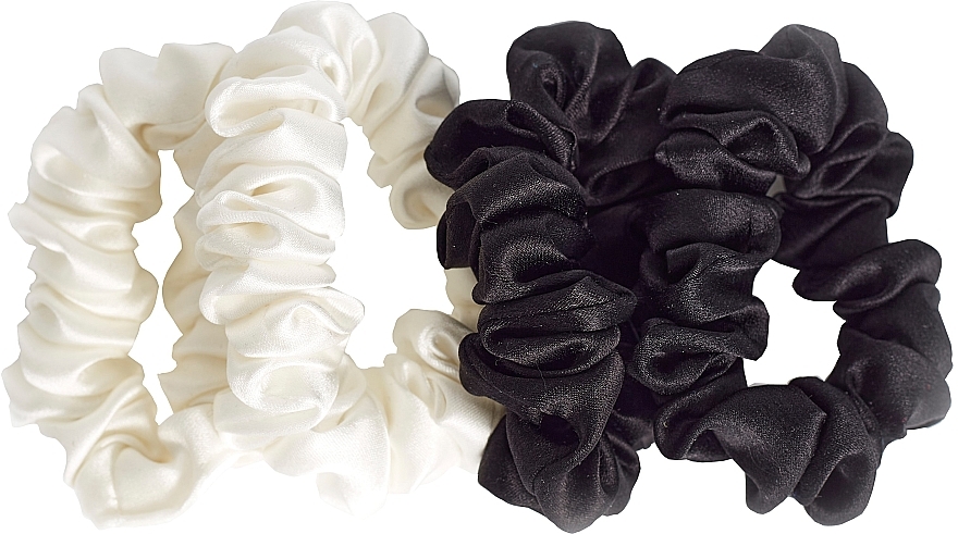 Haargummi-Set Größe S weiß + schwarz 4 St. - de Lure Scrunchie Set — Bild N1