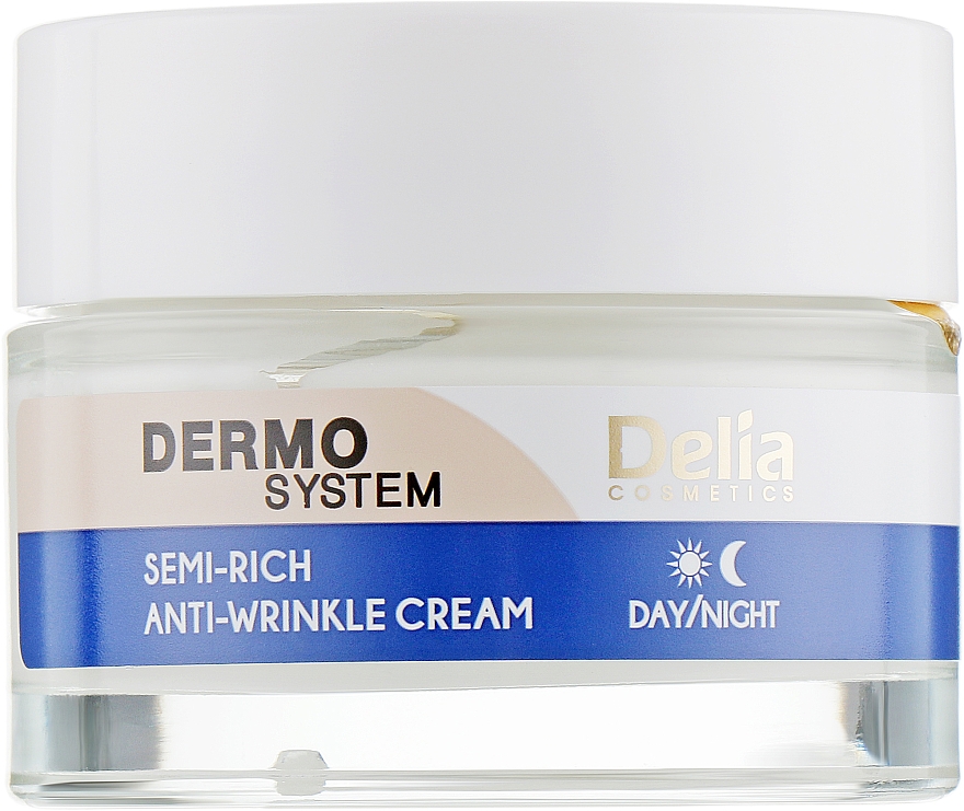 Anti-Falten Gesichtscreme für Tag und Nacht mit Hyaluronsäure und Rapsöl - Delia Dermo System Semi-Rich Anti-Wrinkle Cream — Bild N2