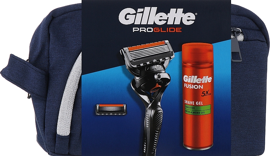 Gesichtspflegeset - Gillete Proglide (Rasiergel 200ml + Rasierer 1 St. + Kosmetiktasche) — Bild N1